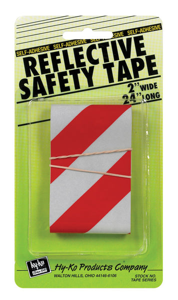 Cinta de seguridad reflectante Hy-Ko rectangular de 2 in, color rojo y plateado, paquete de 1 (paquete de 5)