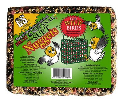 Alimento para pájaros con frutos secos y trocitos de sebo, 2-1/4 lb.