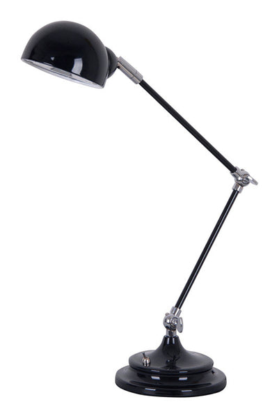 Living Accents 20 in. Gloss Black Desk Lamp