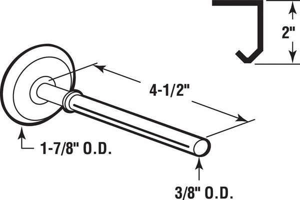 Prime-Line 7/16 in. W x 4.5 in. L x 1-7/8 in. Dia. Steel Garage Door Roller