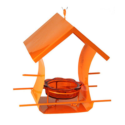Comedero para pájaros Oriole, de metal, con capacidad para mitades de naranja y frasco