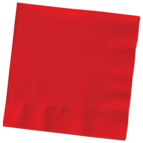 Creative Converting 801031B Red 2 Ply Beverage Napkins