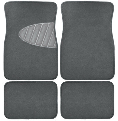 Alfombrillas para automóvil, alfombra gris con almohadilla de talón, 4 piezas.