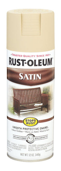 Rust-Oleum Stops Rust Satin Putty Spray Paint 12 oz. (Pack of 6)