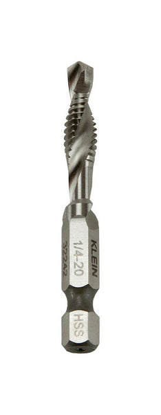 Broca para taladro y macho de roscar de acero de alta velocidad de Klein Tools, 1/4-20, 1 pieza