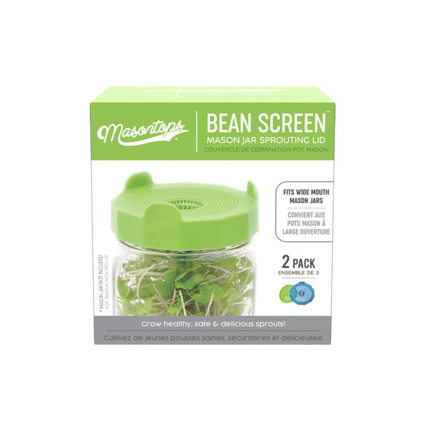 Tapa para brotes de soja de boca ancha Masontops Bean Screen, paquete de 2
