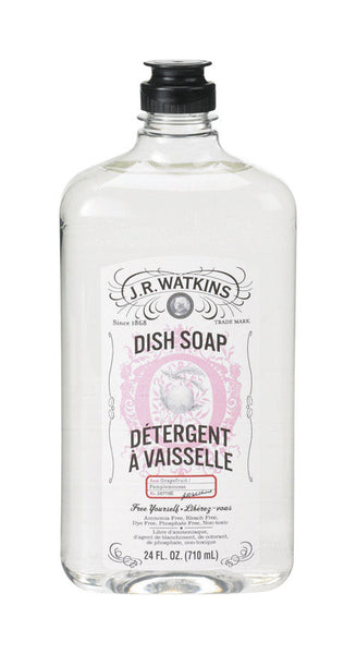 Jabón líquido para platos con aroma a pomelo de JR Watkins, 24 oz, 1 paquete (paquete de 6)