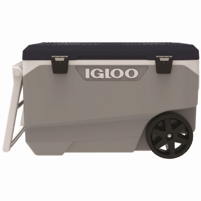 Nevera portátil con ruedas Maxcold Latitude, color azul, 90 cuartos de galón.