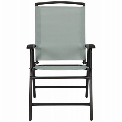 Sunny Isles Steel Folding Chair, Sling Fabric, Seafoam Green