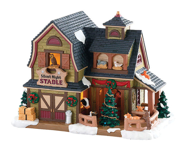 Decoración de mesa de establo de Nochebuena de Navidad de Lemax, porcelana multicolor, 6,22 pulgadas, 1 paquete