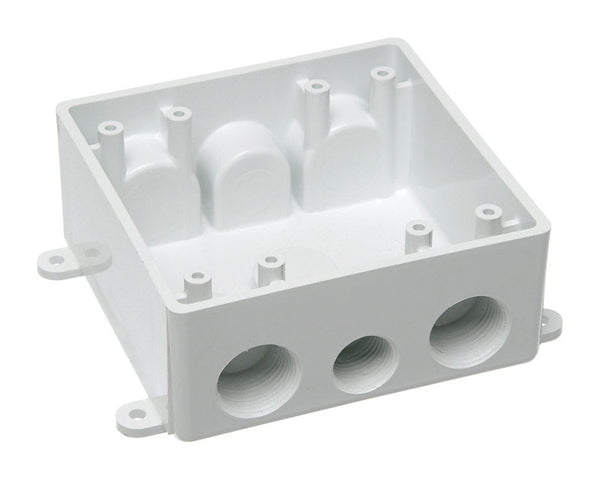 Caja de conexiones de PVC para tuberías de 2 galones, 1/2 y 3/4 pulgadas de ancho, color blanco (caja de 6)