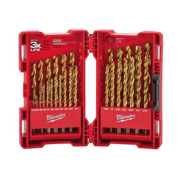 Brocas Milwaukee de 29 piezas, incluidas 1/16", 5/64", 3/32", 7/64", 1/8", 9/64", 5/32", 11/64", 3/16", 13/6