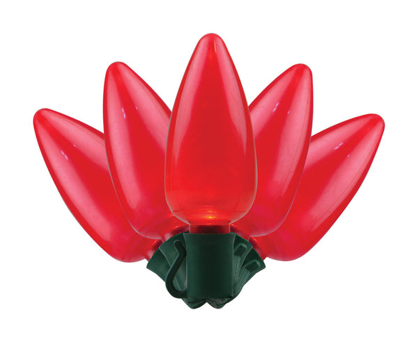 Juego de luces comerciales LED C9 Platinum de Celebrations, 25 luces rojas y verdes