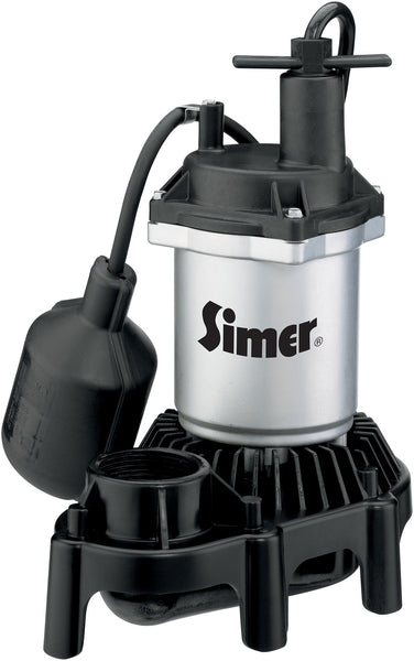 Bomba de sumidero de zinc Simer 2161 de 1/4 HP con base de plástico