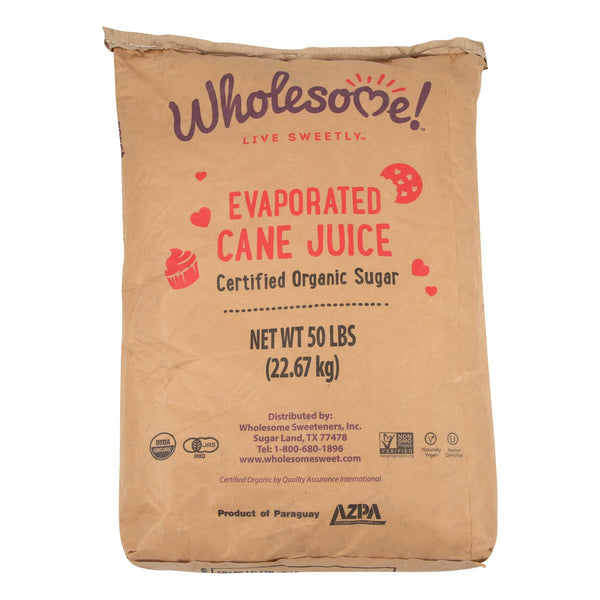 Wholesome Sweeteners Cane Sugar Organic and Natural - Single Bulk Item - 50LB (Pack of 50)