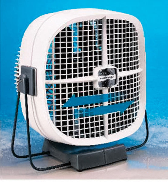 Ventilador portátil oscilante Seabreeze COOL SWEEP blanco de 2 velocidades y 1200 CFM, 7 L x 12-1/2 W pulgadas.