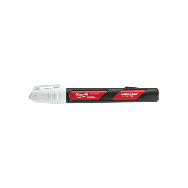 Marcador de pintura líquida con punta de fieltro blanca INKZALL de Milwaukee, paquete de 1