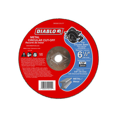 Disco de corte circular de metal, 6-1/2 x 1/8 x 5/8 pulg.