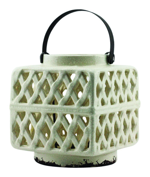 Farol chino de cerámica de 7,68 pulgadas, color blanco cálido, de Patio Essentials (paquete de 2)