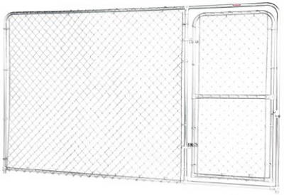10 x 6-Ft. Dog Kennel Bent Frame Gate Panel, Silver Series