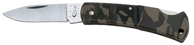 Navaja de bolsillo Caliber Lockback, acero inoxidable/Zytel camuflado, longitud de 3 pulgadas cerrada