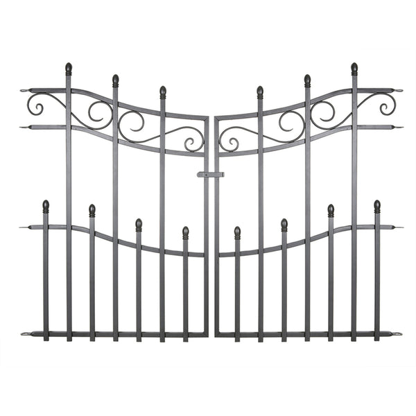 Panacea 36 in. L x 33 in. H Steel Black Gate For Triple Arch Finial Fence (Pack of 4)