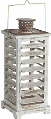 Farol colgante para jardín, madera oxidada, grande