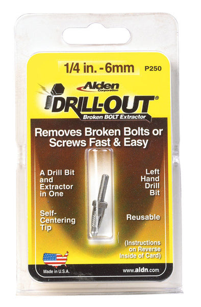 Alden Grabit Drill-Out 1/4 in. x 1/4 in. Dia. M2 HSS Double Ended Bolt Extractor 1 pk