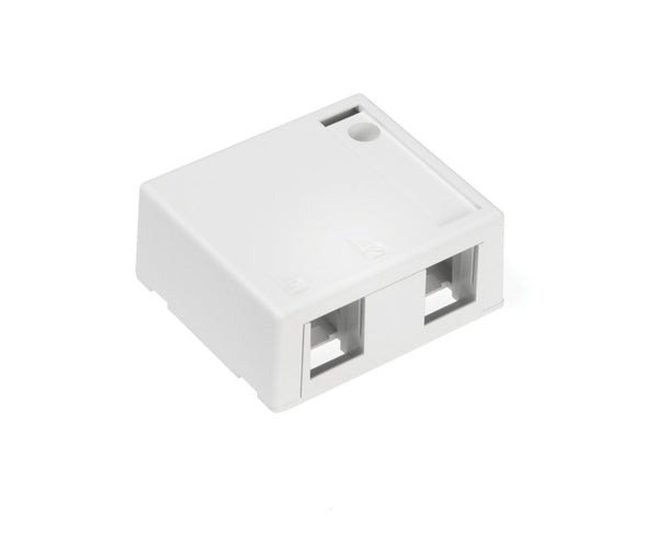Leviton 272-41089-2wp Caja Quickport de montaje en superficie de 2 puertos blanca
