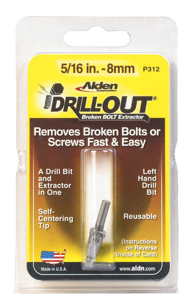 Alden Grabit Drill-Out 5/16 in. x 5/16 in. Dia. M2 HSS Double Ended Bolt Extractor 1 pk