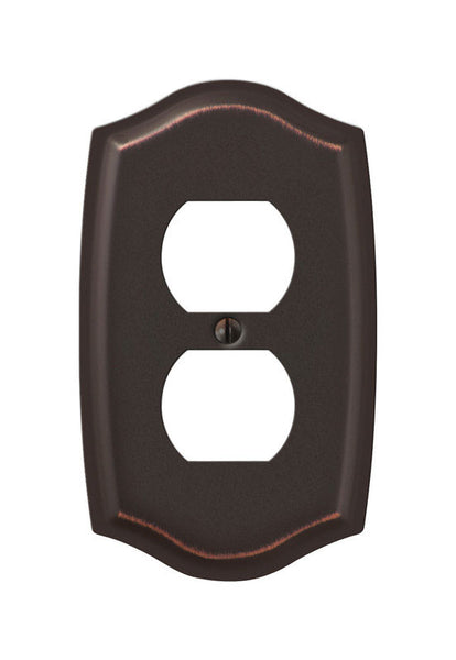 Amerelle Sonoma Aged Bronze 1 gang Stamped Steel Duplex Outlet Wall Plate 1 pk