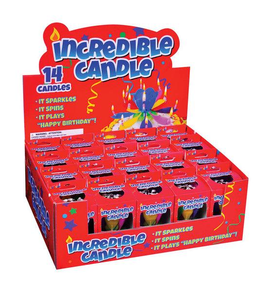 Vela de plástico para celebrar cumpleaños Just for Laughs Incredible Candle, paquete de 1 (paquete de 20)