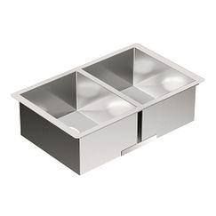 Fregadero de acero inoxidable de calibre 18 de 29" x 18" con doble cubeta