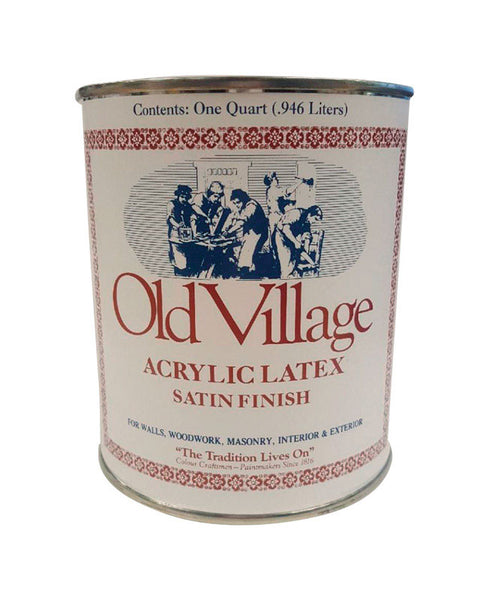 Old Village Satin New England Red Water-Based Paint Exterior and Interior 1 qt (Pack of 4)