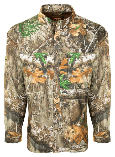 Camisa de cuello alto con borde Realtree y manga larga para hombre Drake S