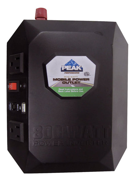 Peak 12 volt 800 watts 2 outlets Power Inverter