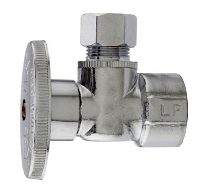 MP ANGLE CHROME SUPPLY STOP- 1/2" FIP X 3/8" OD COMPRESSION 1/4 TURN - LEAD FREE