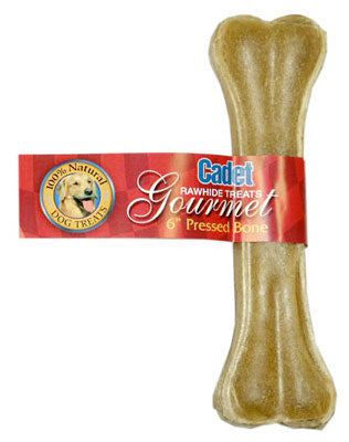 Gourmet Dog Treats, Pressed Rawhide Bone, 6-In.