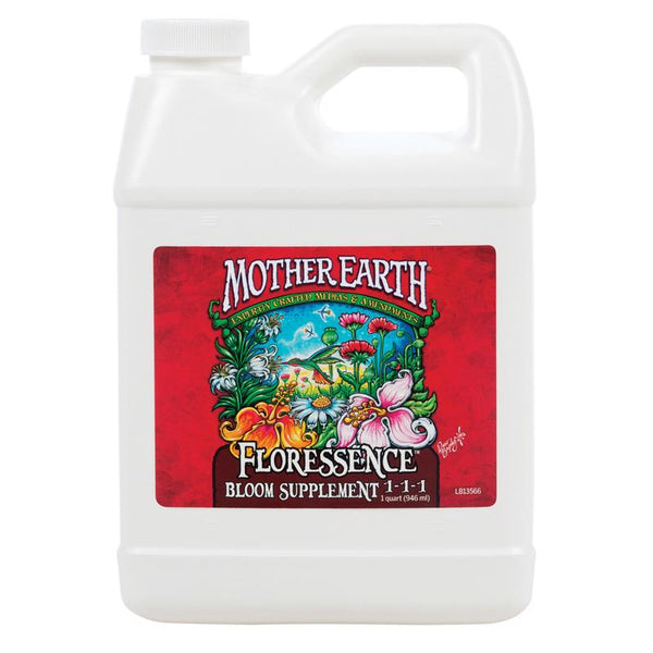 Suplemento para floración Mother Earth Floressence, suplemento para plantas hidropónicas, 1 qt.