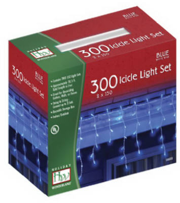 Christmas Icicle Lights Set, Blue, 300-Ct.