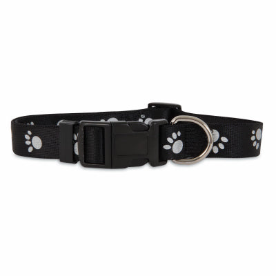 Collar reflectante para perros, color negro, 3/8 x 8-14 pulgadas (paquete de 3)