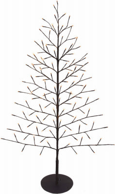 Decoración de césped navideña, árbol de pared con ramas desnudas, 124 luces LED blancas cálidas centelleantes, 50 pulgadas