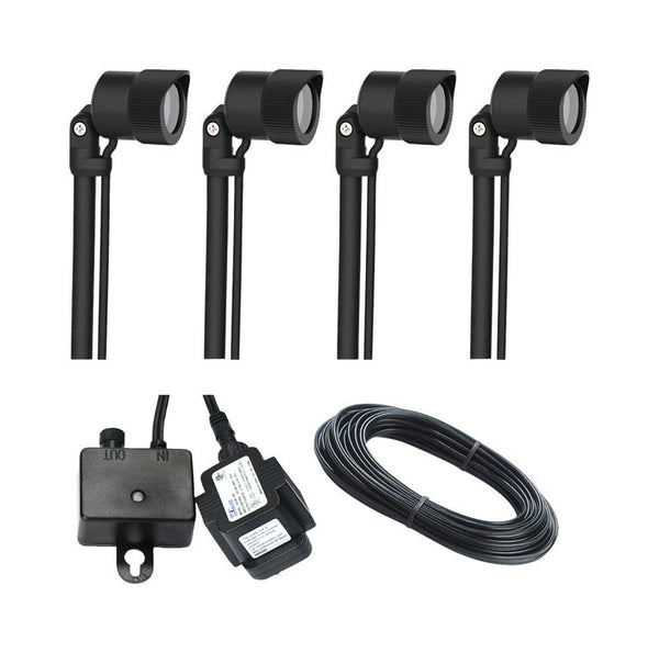 Paradise Black Low Voltage 1.2 watts LED Spotlight 4 pk