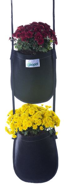 Geopot HG-2BAGS Maceta colgante de 2 bolsillos para jardín