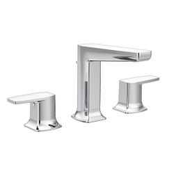 Grifo de baño de arco bajo con dos manijas cromado