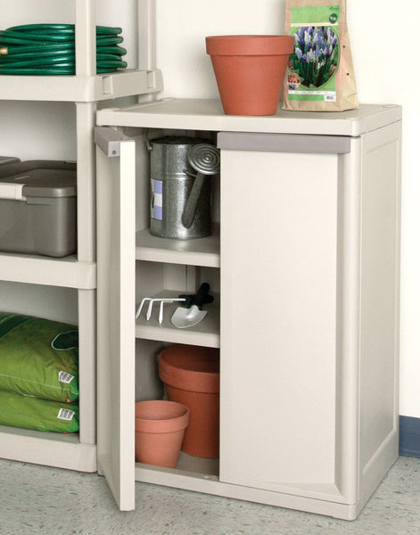Sterilite 01403V01 Flat Gray Heavy Duty 2 Shelf Cabinet