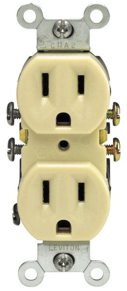 Leviton 15 amps 125 V Duplex Ivory Outlet 5-15R 1 pk