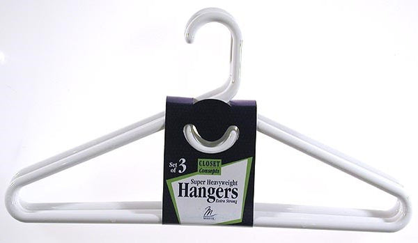 Merrick C86311shw Wht White Super Heavy Weight Tubular Hanger With Hook 3 Count