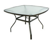 Pride Family Brands T6e44ko3bk 44" Square Black Rounded Edge Glass Dining Table