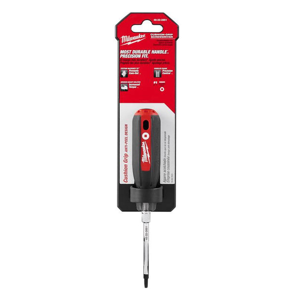 Milwaukee #1 x 3 in. L Square Cushion Grip Screwdriver 1 pc.